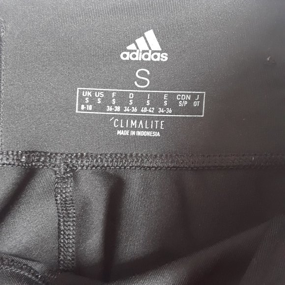 EUC Adidas black with white logo leggings/work out pants - Picture 3 of 3